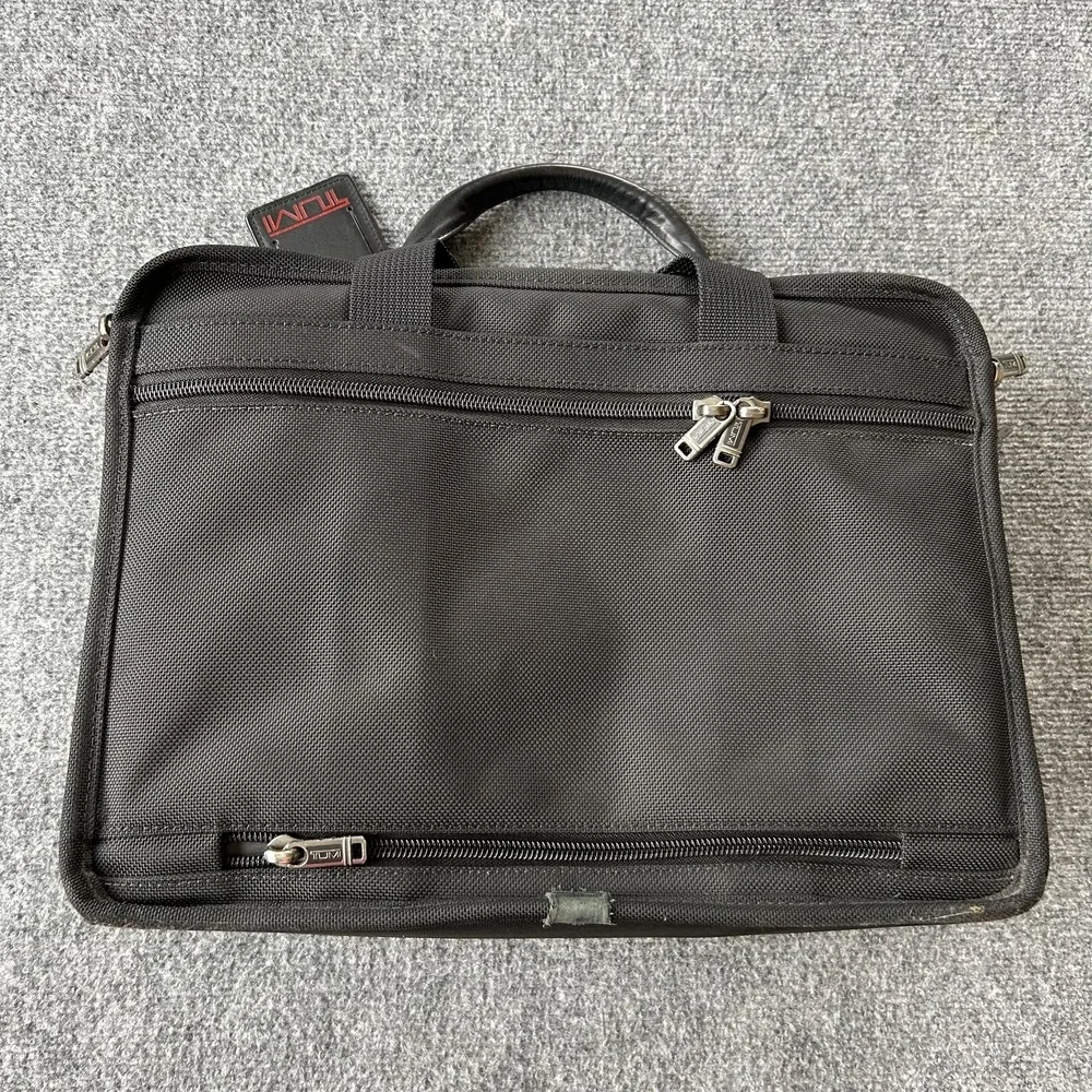 Tumi Laptop Bag Alpha Expandable Organizer Brief 26141D4 Black‎ Ballistic Nylon